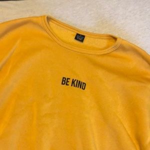 Be Kind Mustard Drawstring cropped sweatshirt
